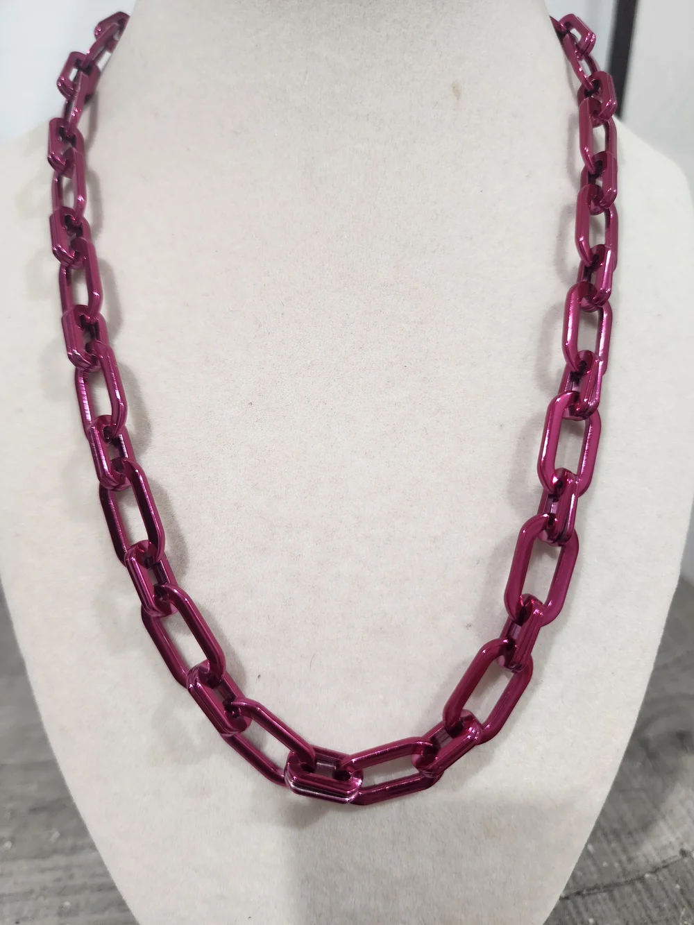 Burgundy Link Chain Necklace - Alexa Rae